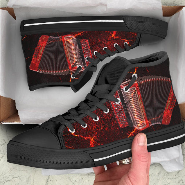 Accordion shoes HAC130201-HG-Unisex High Top Canvas Shoes-Black-EU36 (US6)-Vibe Cosy™