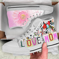 Love mom breast cancer HG HAC060307-HG-Unisex High Top Canvas Shoes-White-EU36 (US6)-Vibe Cosy™