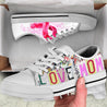 Love mom breast cancer HG HAC060308-HG-Unisex Low Top Canvas Shoes-White-EU36 (US6)-Vibe Cosy™