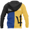 Barbados Flag Curve Concept Pullover Hoodie-Apparel-PL8386-Hoodie-S-Vibe Cosy™