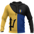 Barbados Flag Curve Concept Pullover Hoodie-Apparel-PL8386-Hoodie-S-Vibe Cosy™