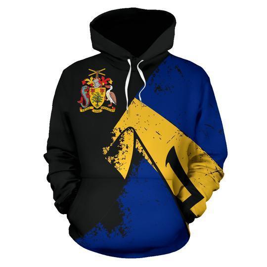 Barbados Special Grunge Flag Pullover-Apparel-PL8386-Hoodie-S-Vibe Cosy™