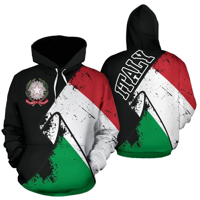 Italy Special Grunge Flag Zip-Up Hoodie-Apparel-PL8386-Hoodie-S-Vibe Cosy™