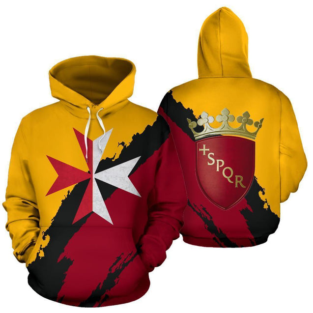 Italy Hoodie - Roma Special with Maltese Cross-Apparel-PL8386-Hoodie-S-Vibe Cosy™