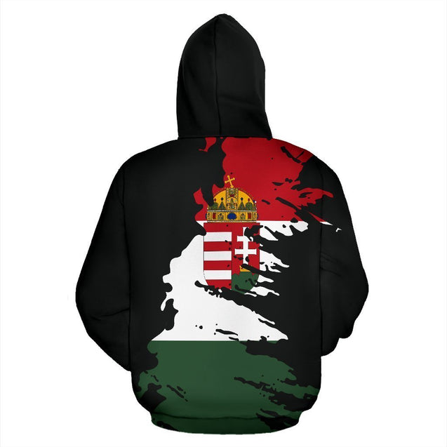 Hungary Hoodie Flag Painting-Apparel-PL8386-Hoodie-S-Vibe Cosy™