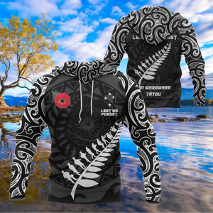 Anzac Tattoo New Zealand Hoodie, Lest We Forget Pullover Hoodie PL03032003