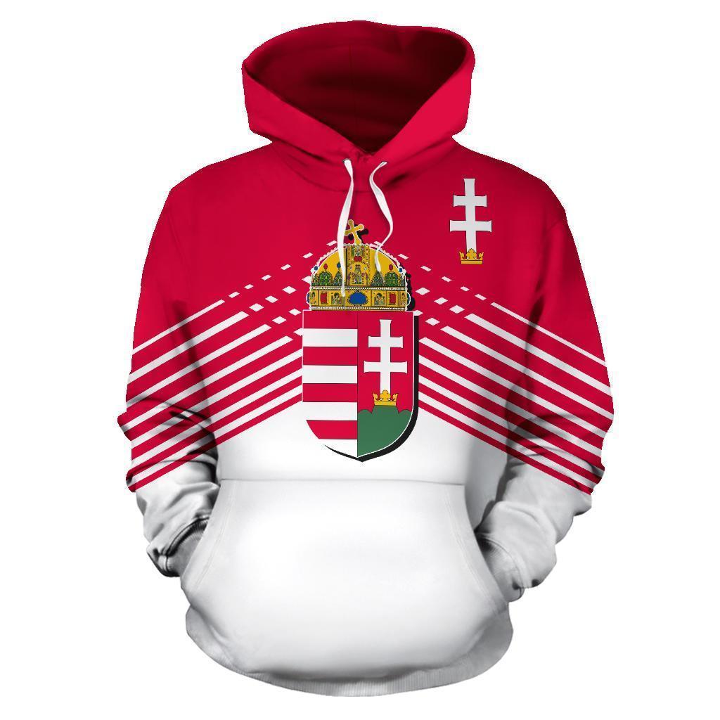 Hungary Sport Flag Hoodie - Stripes Style-Apparel-PL8386-Hoodie-S-Vibe Cosy™