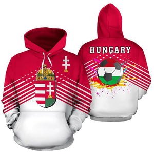 Hungary Sport Flag Hoodie - Stripes Style-Apparel-PL8386-Hoodie-S-Vibe Cosy™