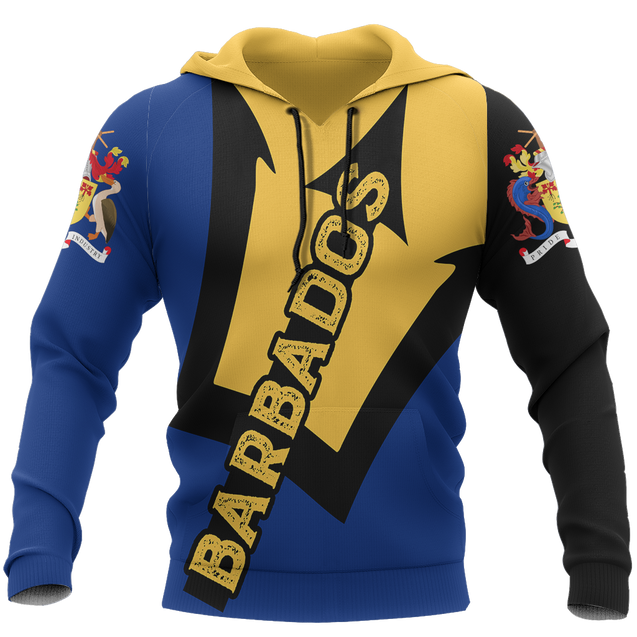 Barbados Trident Zip Hoodie-Apparel-PL8386-Hoodie-S-Vibe Cosy™