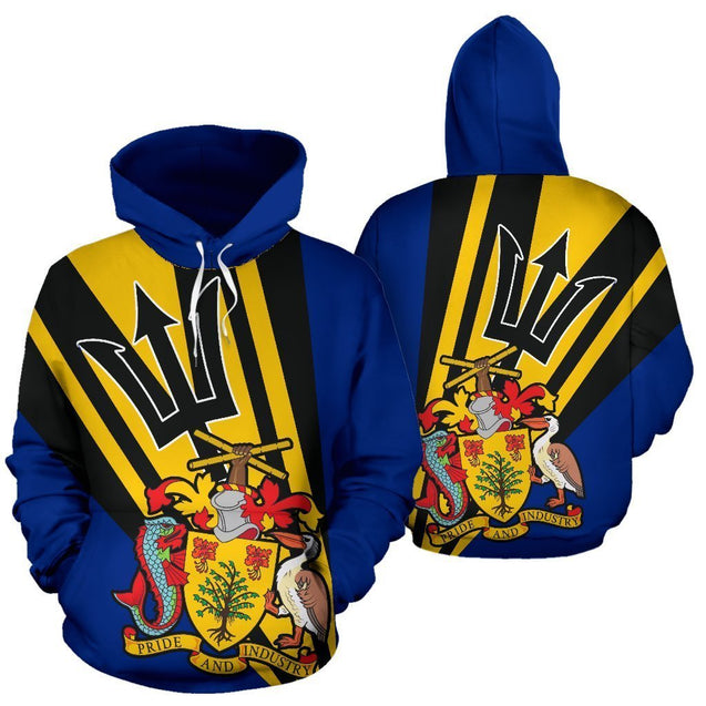 Barbados Hoodie Coat of Arms PL073-Apparel-PL8386-Hoodie-S-Vibe Cosy™