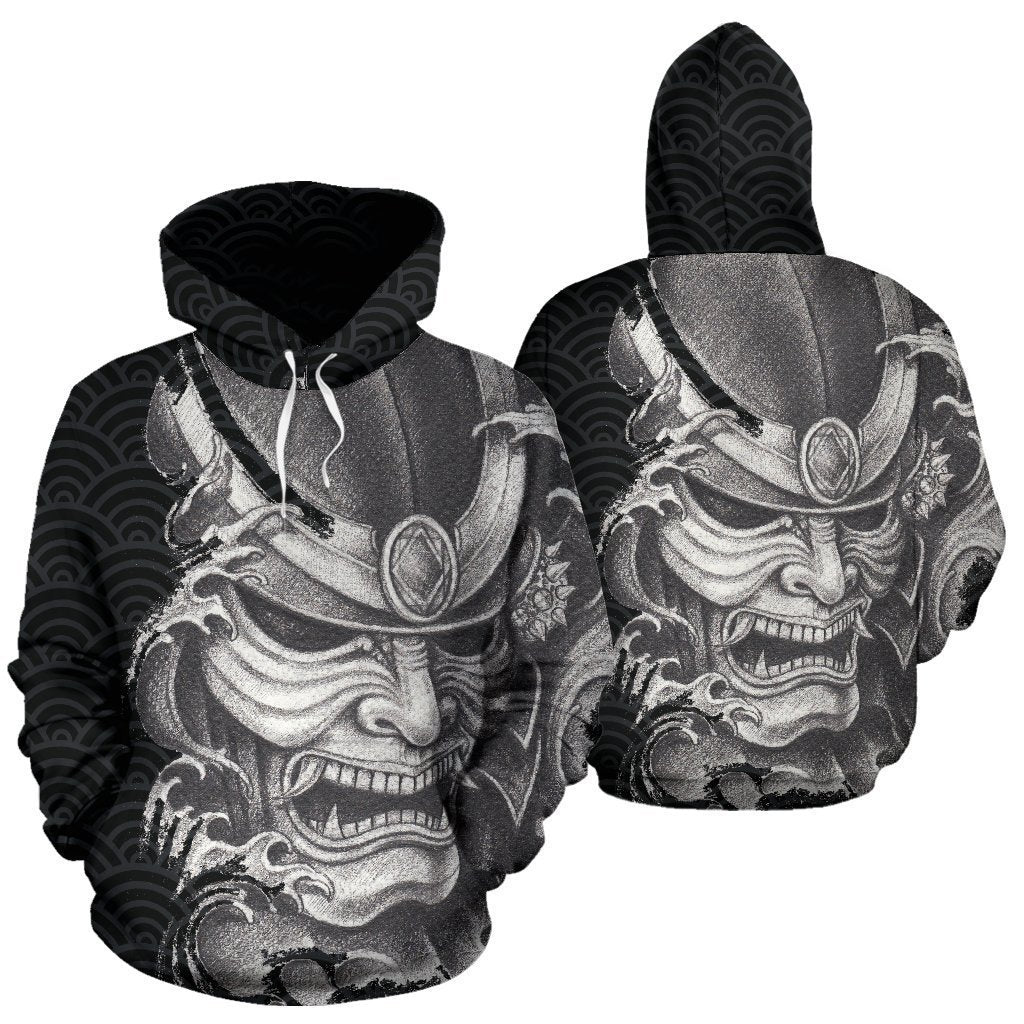 Samurai Mask Of Demon Hoodie PL077-Apparel-PL8386-Hoodie-S-Vibe Cosy™