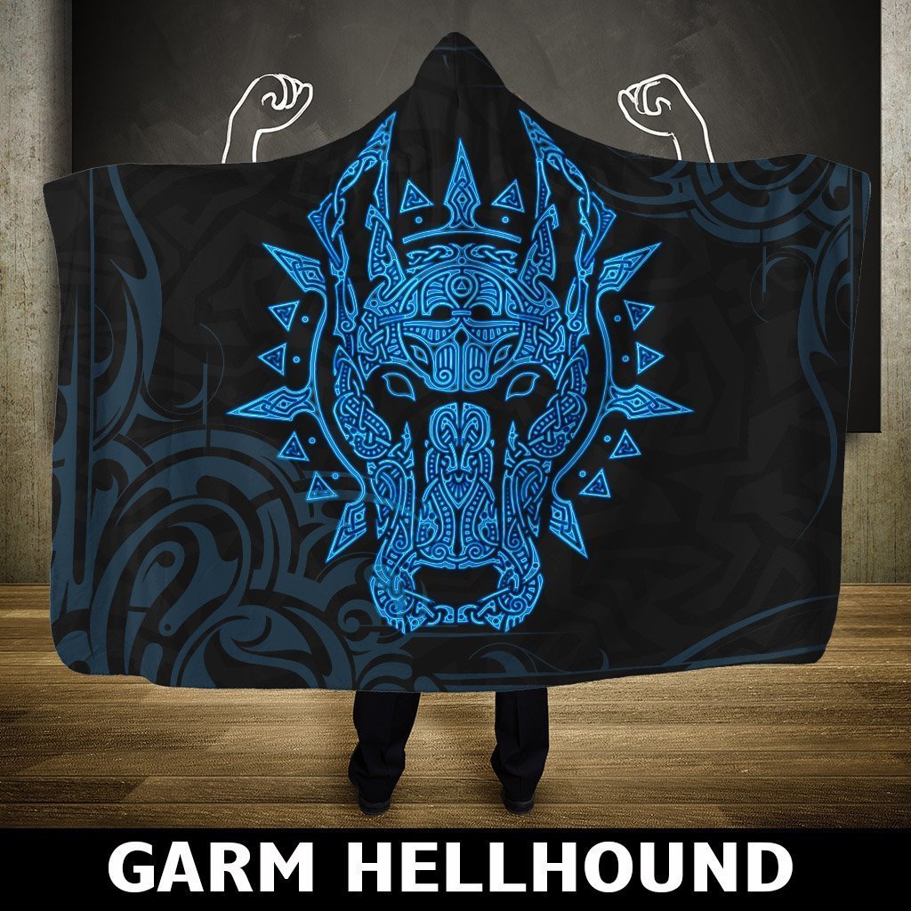 Viking Hooded Blanket - Garm Hellhound PL099-HOODED BLANKETS (P)-PL8386-Hooded Blanket - .-Youth 60"x45"-Vibe Cosy™