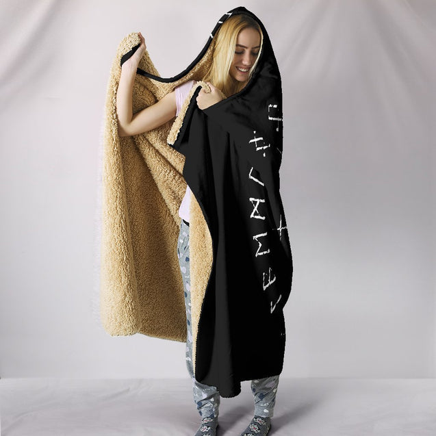 Viking Hooded Blanket - Helm of Awe PL107-HOODED BLANKETS (P)-PL8386-Hooded Blanket - .-Youth 60"x45"-Vibe Cosy™