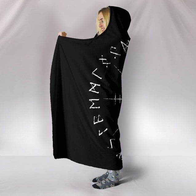 Viking Hooded Blanket - Helm of Awe PL107-HOODED BLANKETS (P)-PL8386-Hooded Blanket - .-Youth 60"x45"-Vibe Cosy™