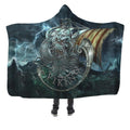 Viking Odin Hooded Blanket PL108-HOODED BLANKETS (P)-PL8386-Hooded Blanket - .-Youth 60"x45"-Vibe Cosy™