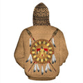 Native American Totem Bison Zip Hoodie PL133-Apparel-PL8386-Hoodie-S-Vibe Cosy™