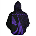 New Zealand Maori Silver Fern Zip-Up Hoodie Purple PL146-Apparel-PL8386-Hoodie-S-Vibe Cosy™