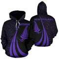 New Zealand Maori Silver Fern Zip-Up Hoodie Purple PL146-Apparel-PL8386-Hoodie-S-Vibe Cosy™