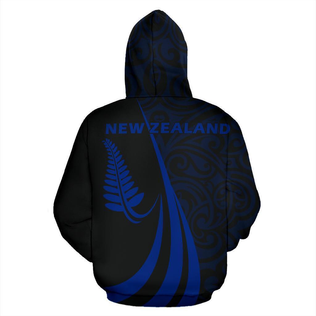 New Zealand Maori Silver Fern Hoodie Blue PL147-Apparel-PL8386-Hoodie-S-Vibe Cosy™