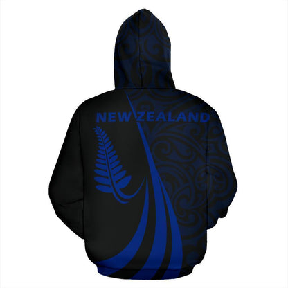 New Zealand Maori Silver Fern Hoodie Blue PL147-Apparel-PL8386-Hoodie-S-Vibe Cosy™