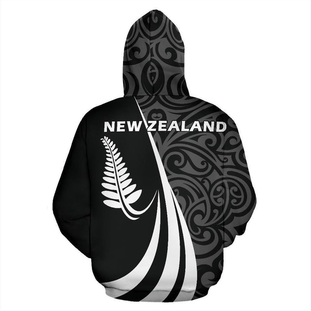 New Zealand Maori Silver Fern Hoodie White PL148-Apparel-PL8386-Hoodie-S-Vibe Cosy™