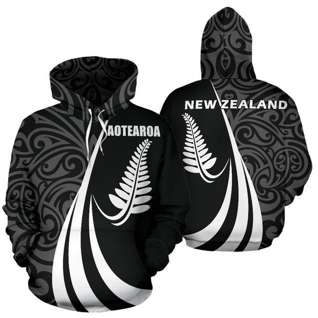New Zealand Maori Silver Fern Hoodie White PL148-Apparel-PL8386-Hoodie-S-Vibe Cosy™