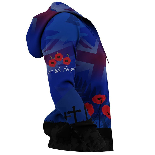 Anzac Day Lest We Forget All Over Hoodie PL156-Apparel-PL8386-Hoodie-S-Vibe Cosy™