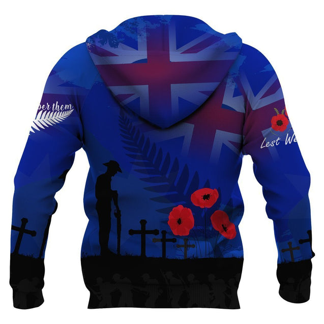 Anzac Day Lest We Forget All Over Hoodie PL-Apparel-PL8386-Zipped Hoodie-S-Vibe Cosy™