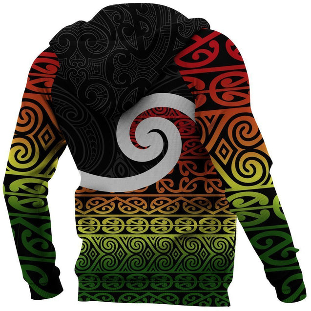 New Zealand Koru Rastafari Color All Over Hoodie PL157-Apparel-PL8386-Hoodie-S-Vibe Cosy™