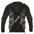 Maori Tattoo with Map New Zealand All Over Hoodie PL159-Apparel-PL8386-Zipped Hoodie-S-Vibe Cosy™