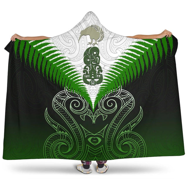 Maori Manaia Hoodie Green Rugby PL165 - Amaze Style™-Apparel