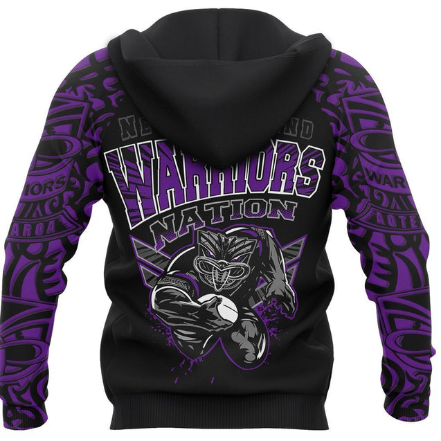 New Zealand Warriors Hoodie Unique Style Purple PL178-Apparel-PL8386-Zipped Hoodie-S-Vibe Cosy™