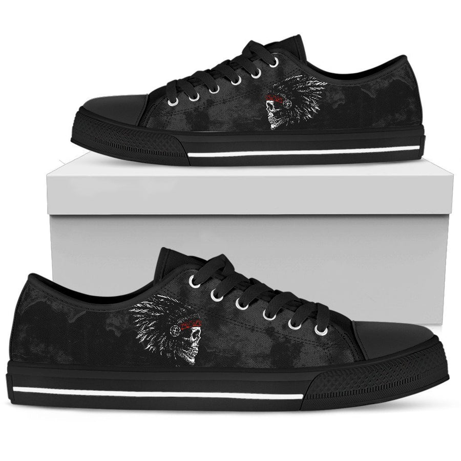 Native american skull pattern low top shoes PL18032026-PL8386-Women's low top-EU36 (US5.5)-Vibe Cosy™