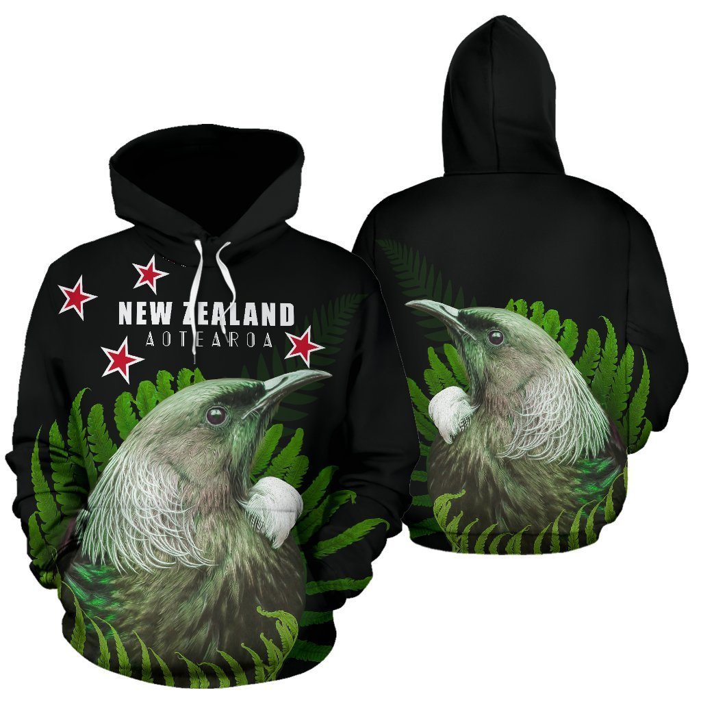 Tui Bird with Silver Fern New Zealand Hoodie PL181-Apparel-PL8386-Hoodie-S-Vibe Cosy™