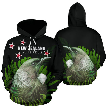 Tui Bird with Silver Fern New Zealand Hoodie PL181-Apparel-PL8386-Hoodie-S-Vibe Cosy™