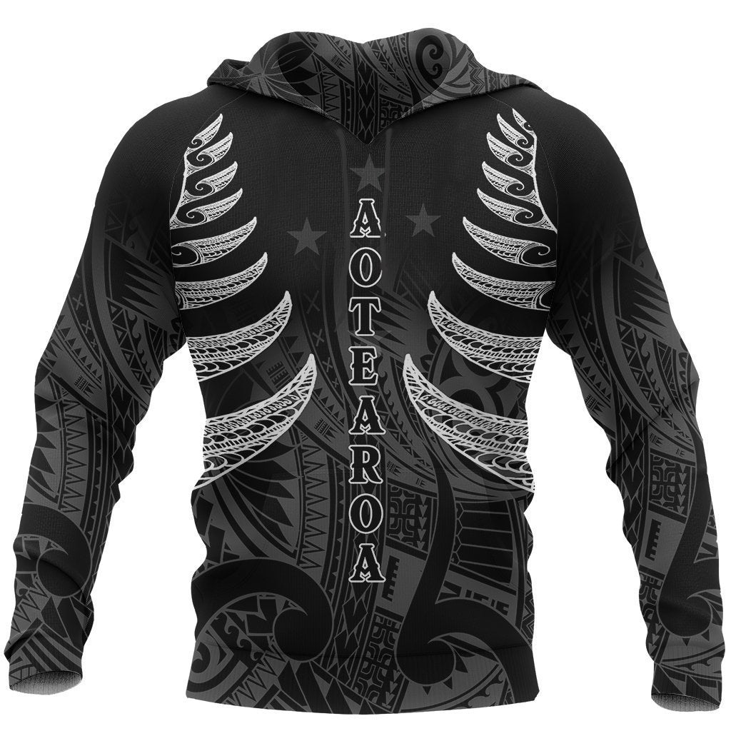 Maori Silver Fern Tattoo New Zealand Hoodie PL184-Apparel-PL8386-Hoodie-S-Vibe Cosy™