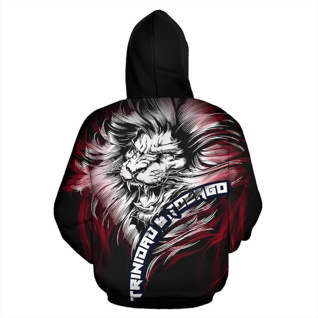 Trinidad and Tobago Lion Black Hoodie PL190-Apparel-PL8386-Zipped Hoodie-S-Vibe Cosy™