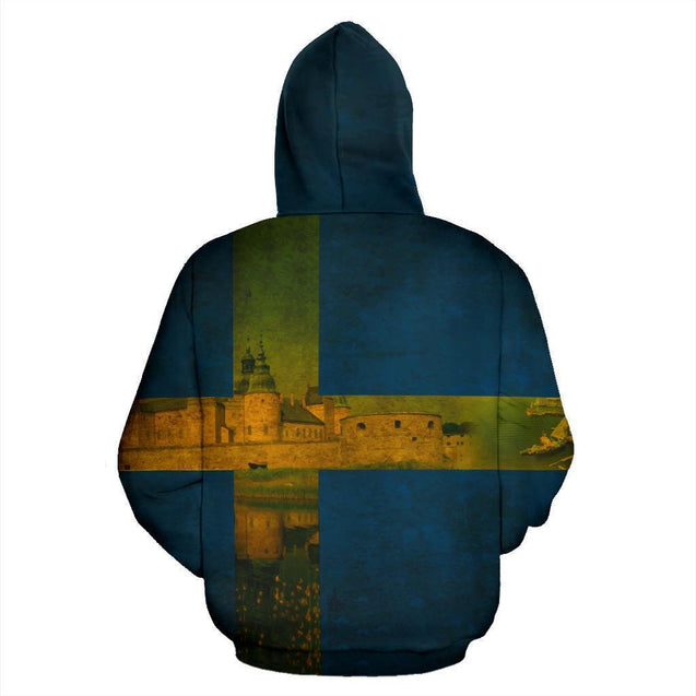 Sweden Hoodie Orebro Flag Vintage PL192-Apparel-PL8386-Zipped Hoodie-S-Vibe Cosy™