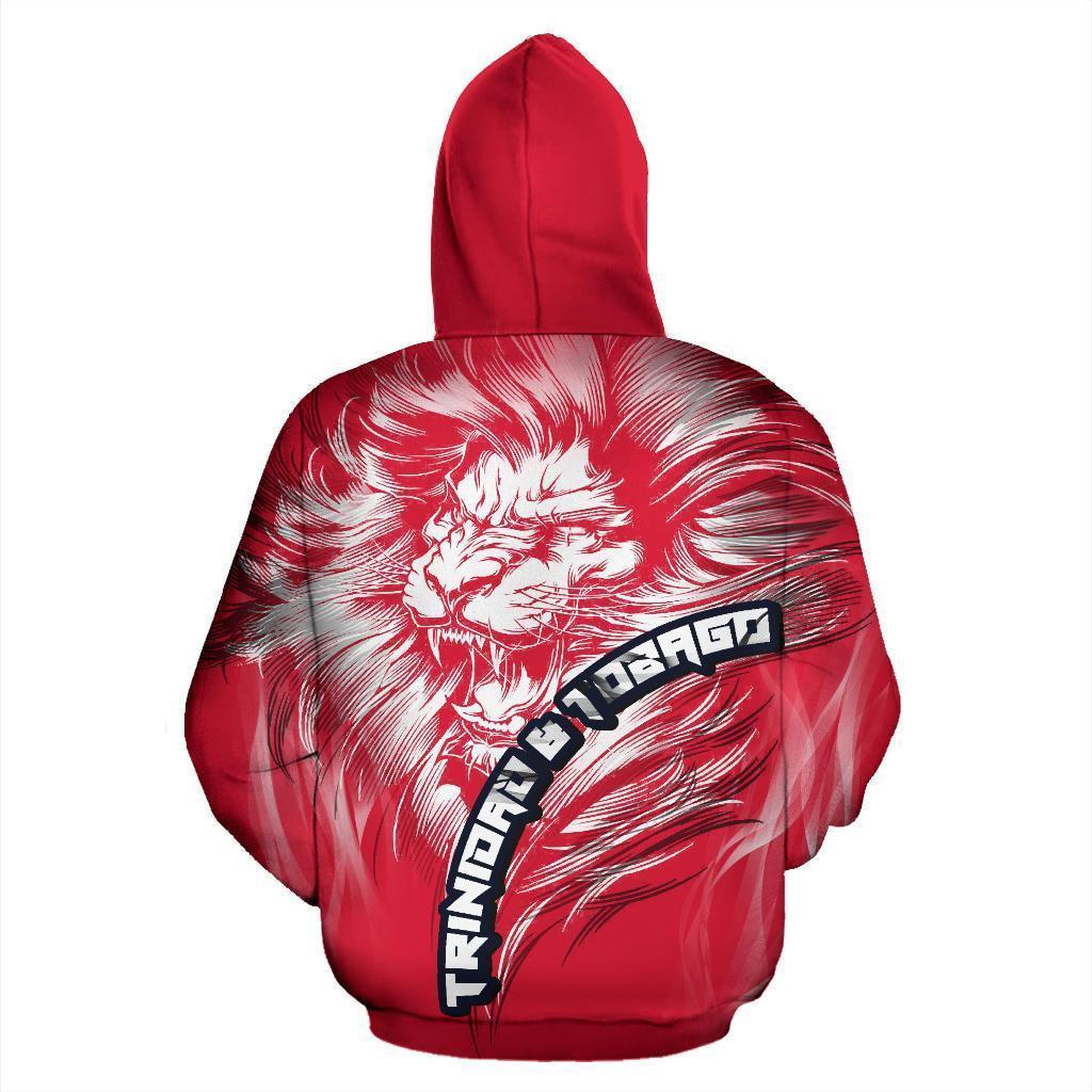 Trinidad and Tobago Lion Red Hoodie PL195-Apparel-PL8386-Zipped Hoodie-S-Vibe Cosy™