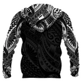 Tiki Maori Tattoo All Over Hoodie White PL210-Apparel-PL8386-Zipped Hoodie-S-Vibe Cosy™