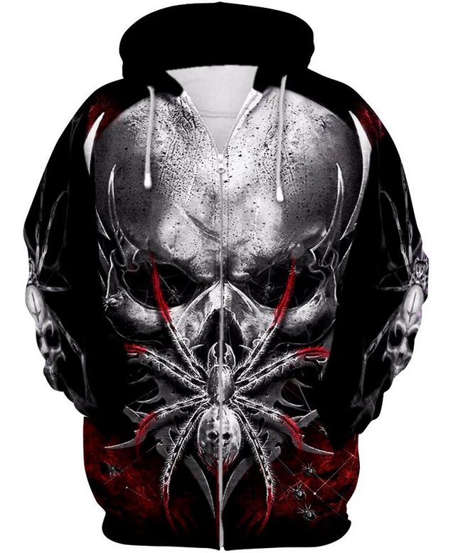 Skull Spider PL220-Apparel-PL8386-Zipped Hoodie-S-Vibe Cosy™