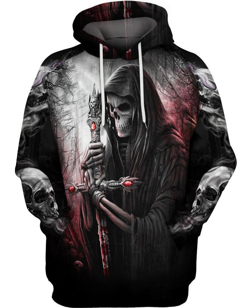 Cemetery Skull PL227-Apparel-PL8386-Hoodie-S-Vibe Cosy™