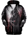 Cemetery Skull PL227-Apparel-PL8386-Zipped Hoodie-S-Vibe Cosy™