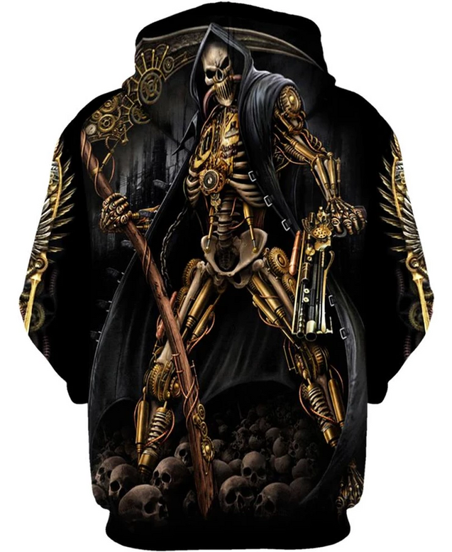 PL222 Skeleton Skull-Apparel-PL8386-Hoodie-S-Vibe Cosy™