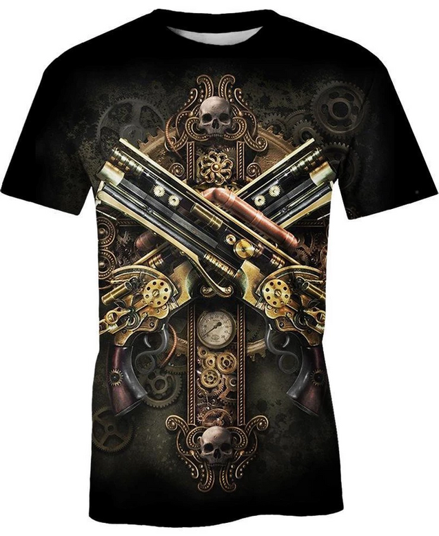 PL222 Skeleton Skull-Apparel-PL8386-T- Shirt-S-Vibe Cosy™