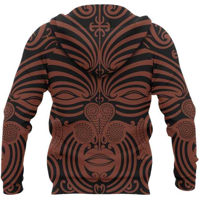 New Zealand Hoodie Moko Maori PL261-Apparel-PL8386-Zipped Hoodie-S-Vibe Cosy™