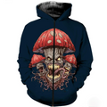 3D ALL OVER PRINTED SKULL HOODIE PL283-Apparel-PL8386-Zipped Hoodie-S-Vibe Cosy™