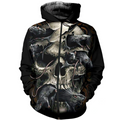 3D PRINTED HALLOWEEN SKULL CLOTHES PL284-Apparel-PL8386-Zipped Hoodie-S-Vibe Cosy™