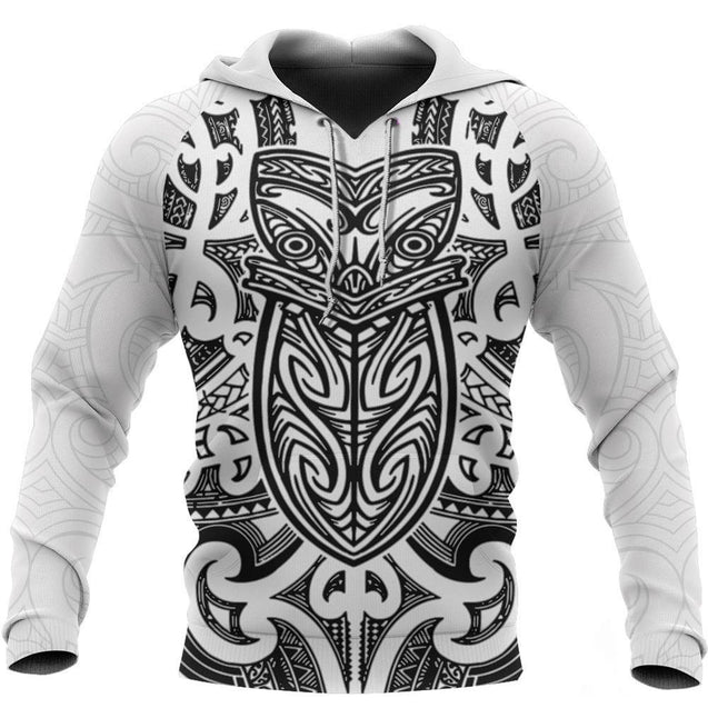 New Zealand Hoodie Maori Rugby - Black And White PL273 - Amaze Style™-Apparel