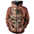 3D ALL OVER PRINTED SKULL PL286-Apparel-PL8386-Zipped Hoodie-S-Vibe Cosy™